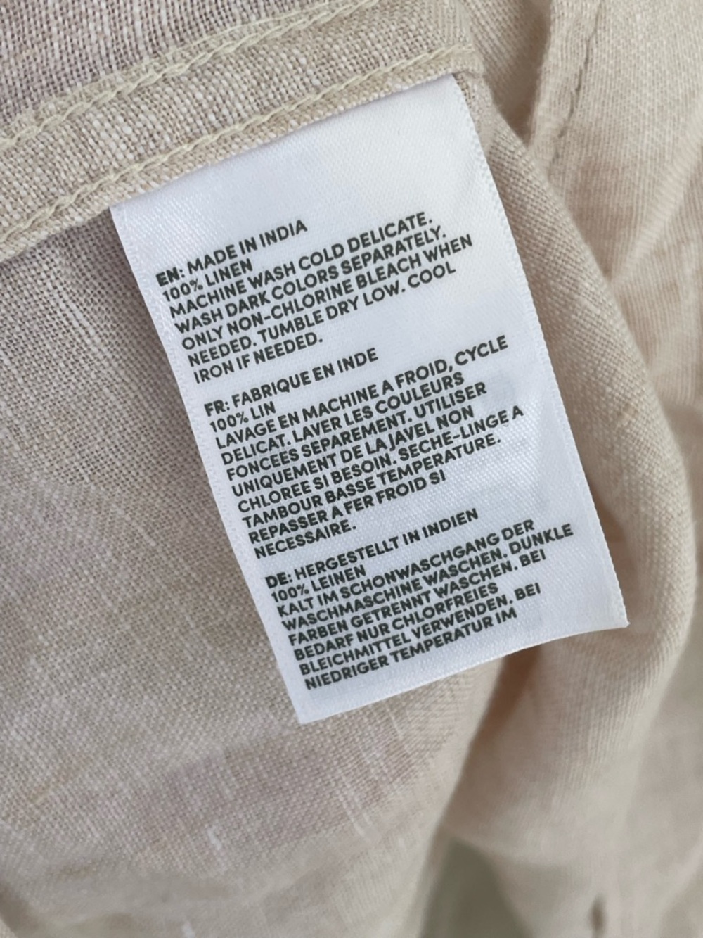 Lands’ End 100% Linen Button Front Shirt Beige Coastal Old Money Size Small - Picture 6 of 6